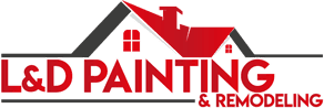"This is an image from L&D Painting & Remodeling, located in Texas. The logo for L&D Painting & Remodeling features a red and black house roof silhouette with bold red text beneath it."