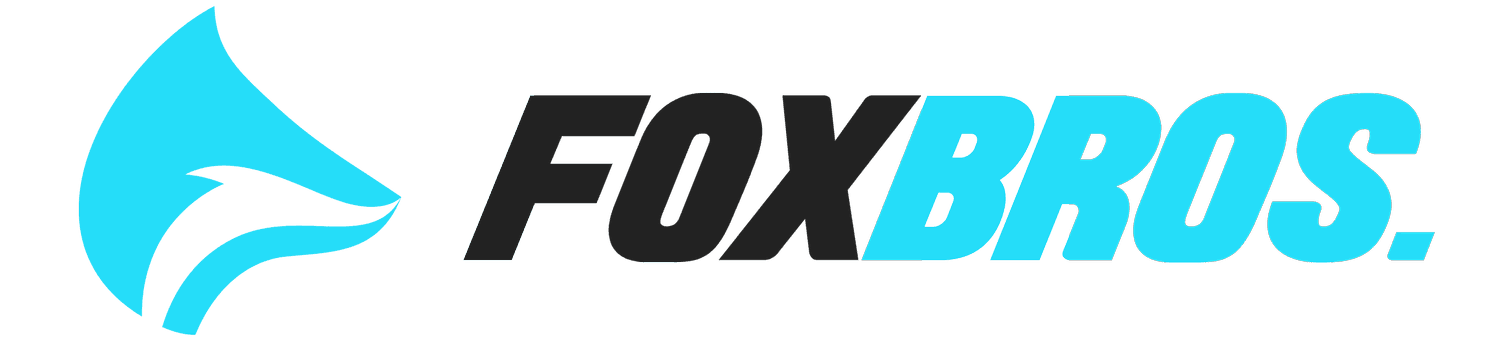 This is an image from Fox Bros. Painting, located in Minnesota. The logo for Fox Bros. Painting features a bold teal fox head graphic alongside black and teal uppercase lettering.