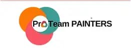 This is an image from Pro Team Painters, located in Texas. The logo for Pro Team Painters features three overlapping circular shapes in orange, teal, and red with the company name in black text.