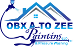 This is an image from OBX A TO ZEE LLC,, Painting Division, located in North Carolina. This is a OBX A TO ZEE LLC logo with house roof design and ocean wave graphic