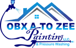 This is an image from OBX A TO ZEE LLC,, Painting Division, located in North Carolina. This is a OBX A TO ZEE LLC logo with house roof design and ocean wave graphic