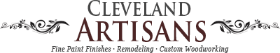 This is an image from Cleveland Artisans Painting, located in Ohio. The logo for Cleveland Artisans Painting features clean, professional typography with a modern design representing a residential and commercial painting company.