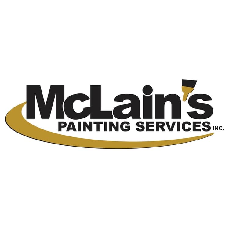 This is an image from McLain's Painting, located in Tennessee. The limage is a McLain’s Painting Services Inc. logo with black and gold design featuring a paintbrush element, symbolizing professional painting craftsmanship.