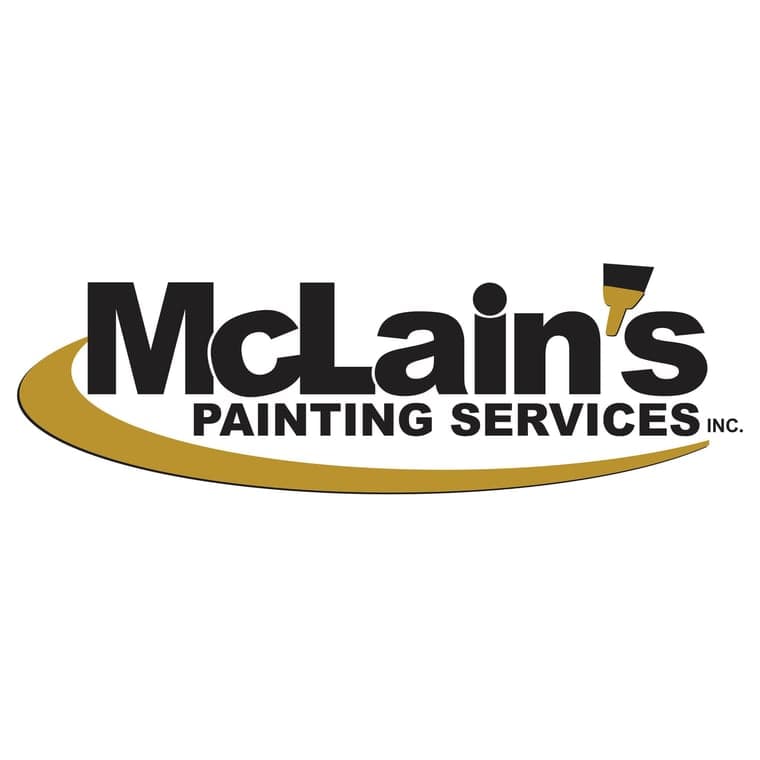 This is an image from McLain's Painting, located in Tennessee. The limage is a McLain’s Painting Services Inc. logo with black and gold design featuring a paintbrush element, symbolizing professional painting craftsmanship.