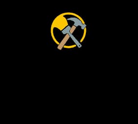 This is an image from Turner Painting & Construction, located in Ohio. The logo for Turner Painting & Construction features a circular black and gold design with crossed paint tools in the center and the company name displayed prominently