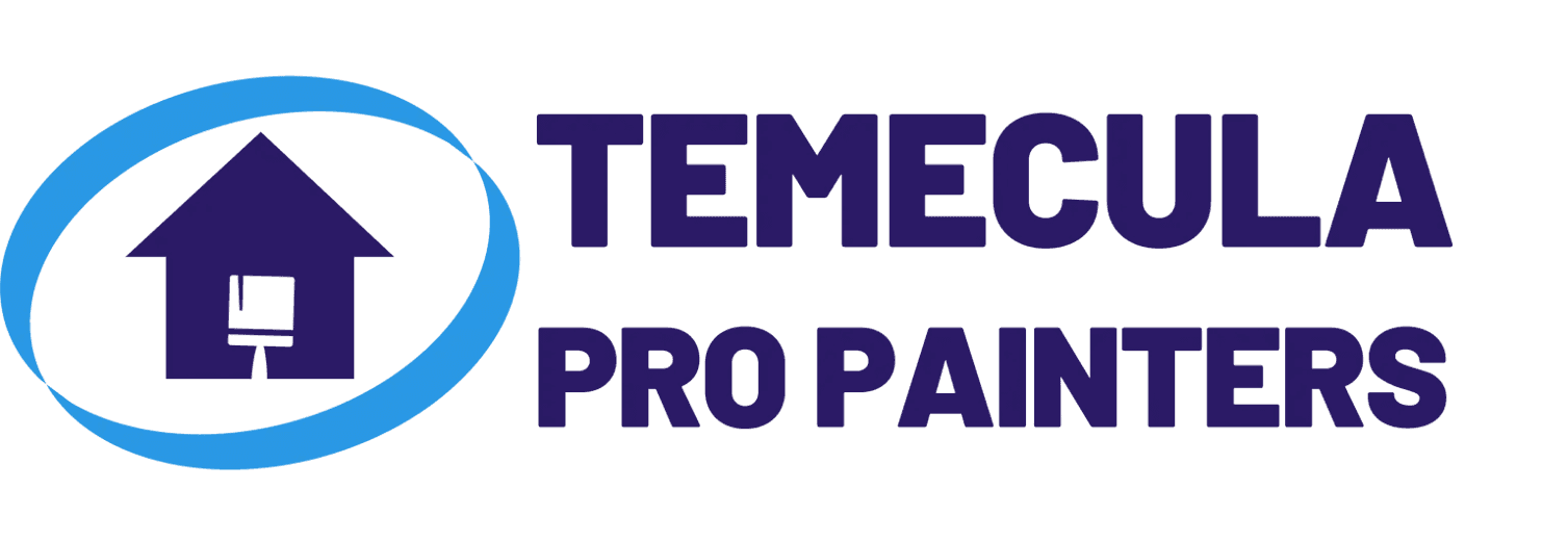 This is an image from Temecula Pro Painters, located in California. The logo for Temecula Pro Painters features a stylized house icon inside a blue circular outline paired with bold dark blue company lettering.