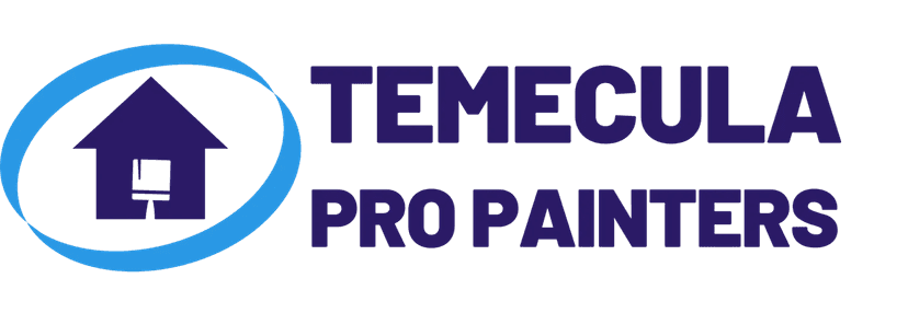 This is an image from Temecula Pro Painters, located in California. The logo for Temecula Pro Painters features a stylized house icon inside a blue circular outline paired with bold dark blue company lettering.