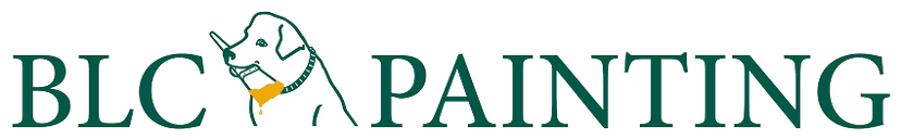 This is an image from BLC Painting, located in Massachusetts. The logo for BLC Painting features a stylized painter holding a brush, integrated into the company name with green and gold accents.