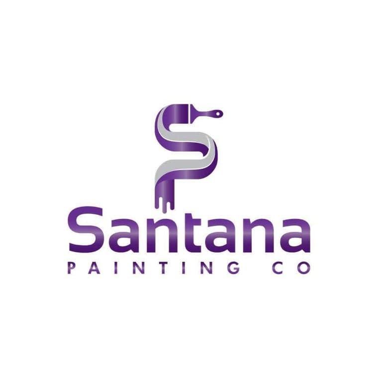 This is an image from Santana Painting Co, located in Maryland. The logo for Santana Painting Co features a stylized purple ‘S’ shaped like a paintbrush stroke with a brush tip at the top.