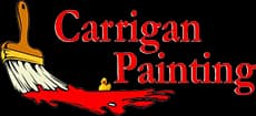 This is an image from Carrigan Painting, located in Wisconsin. The logo for Carrigan Painting features a red and yellow paintbrush graphic with bold lettering on a black background.
