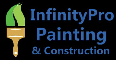 This is an image from InfinityPro Painting & Construction, located in Wisconsin. The logo for InfinityPro Painting & Construction features a stylized paintbrush with green and gold accents alongside blue text representing professional painting and construction services.