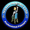 This is an image from Tabban Painting Corporation, located in Florida. The logo for Tabban Painting Corporation features a professional painter illustration with blue and yellow circular branding and bold company text.