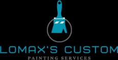 "This is an image from Lomax’s Custom Painting Services, located in Texas. The logo for Lomax’s Custom Painting Services features a teal and gray paintbrush inside a circular outline with clean modern typography."