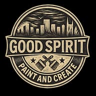 Logo for Good Spirit and Create in Nashville, Tennessee. The image shows the company’s branded painting-service design.