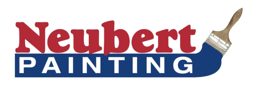 This is an image from Neubert Painting, located in Ohio. The logo for Neubert Painting features bold red and blue text with a paintbrush graphic integrated into the design, representing the professional painting company