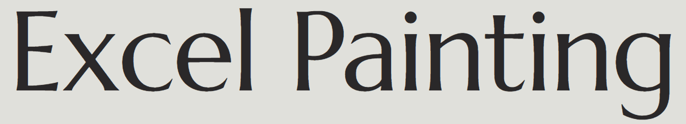 This is an image from Excel Painting company, located in Holly, MI The image is a Excel Painting logo with clean black serif font on a light background, representing a professional painting company