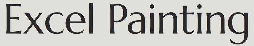 This is an image from Excel Painting company, located in Holly, MI The image is a Excel Painting logo with clean black serif font on a light background, representing a professional painting company
