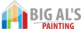 This is an image from Big Al's Painting, located in Texas. The logo for Big Al's Painting features a multicolored geometric house shape beside bold gray text with a red 'Painting' label.