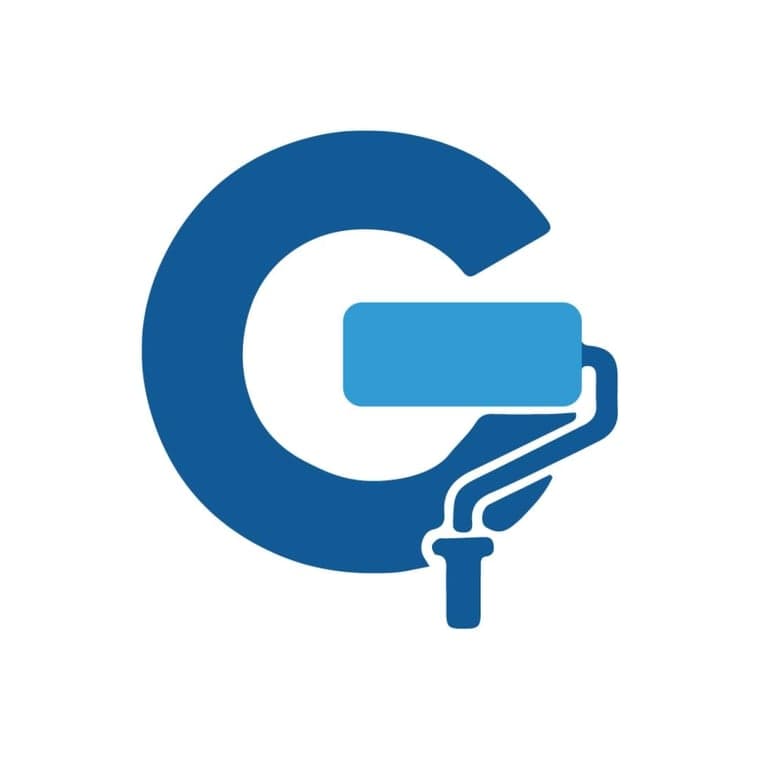 This is an image from Grant Precision Painting company, located in York, PA. The image is a Grant Precision Painting logo featuring a stylized blue letter G integrated with a paint roller icon.