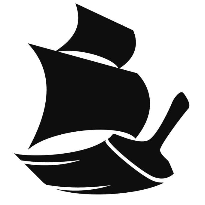 This is an image from Black Pearl Painters, located in Washington. The logo for Black Pearl Painters features a black sailing ship graphic with a paintbrush shape incorporated into the design.