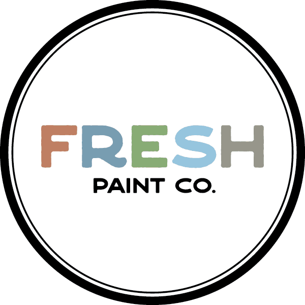 This is an image from Fresh Paint Co. Inc., located in California. This is the official logo of Fresh Paint Co. Inc., a professional painting company based in California, featuring a clean circular design with multicolored lettering that represents residential and interior painting services.