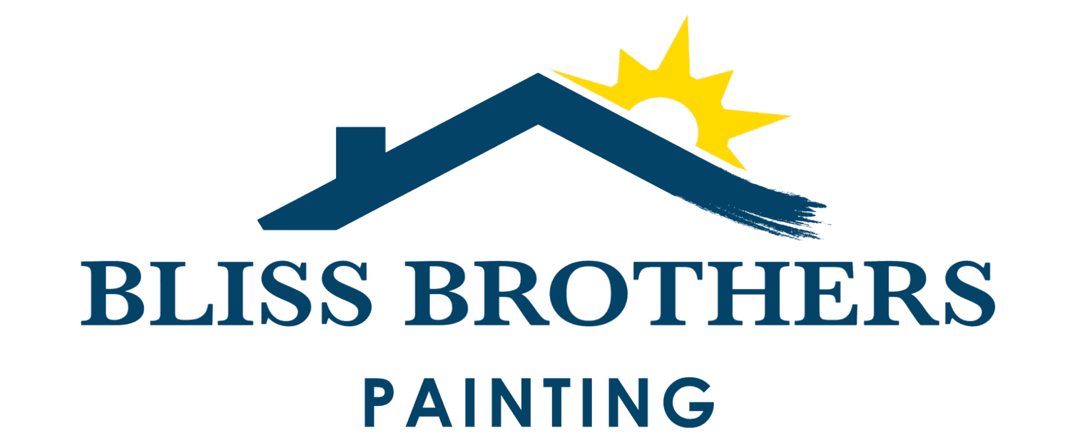 This is an image from Bliss Brothers Painting, located in Missouri. The logo for Bliss Brothers Painting features bold serif lettering with a stylized roofline graphic and a yellow sun accent, representing residential painting services.