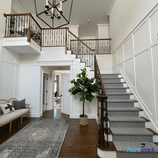 White Chooz Painters logo with blue background placeholder for paintig company logos