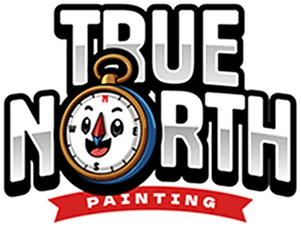 This is an image from True North Painting, located in Ohio. The logo for True North Painting features bold white lettering with a compass graphic at the center and a red banner reading “Painting,” emphasizing direction, reliability, and craftsmanship.