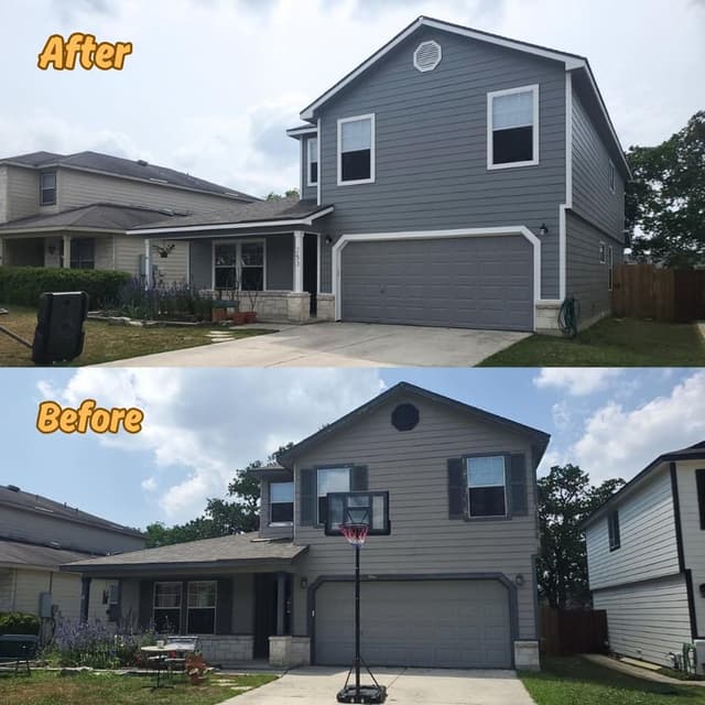 White Chooz Painters logo with blue background placeholder for paintig company logos