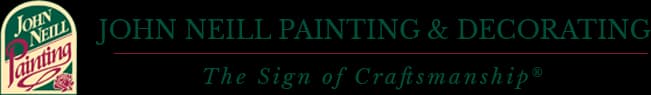 This is an image from John Neill Painting & Decorating, located in Pennsylvania. The logo for John Neill Painting & Decorating features green text with a classic serif style and the tagline ‘The Sign of Craftsmanship’ beneath the company name.