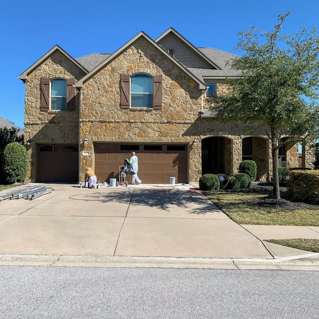 White Chooz Painters logo with blue background placeholder for paintig company logos