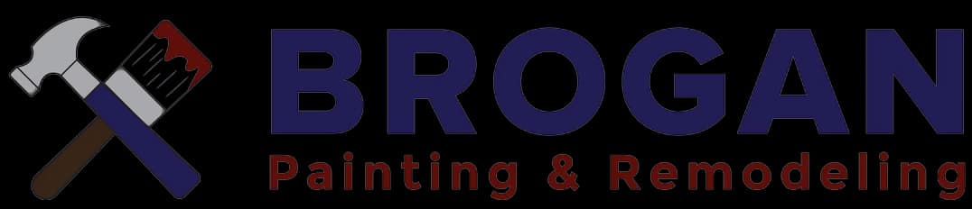 This is an image from Brogan Painting & Remodeling. The image shows the Brogan Painting & Remodeling logo with a hammer and paintbrush icon.