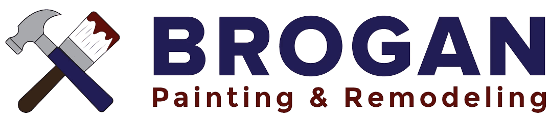 This is an image from Brogan Painting & Remodeling. The image shows the Brogan Painting & Remodeling logo with a hammer and paintbrush icon.