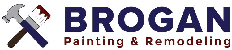 This is an image from Brogan Painting & Remodeling. The image shows the Brogan Painting & Remodeling logo with a hammer and paintbrush icon.