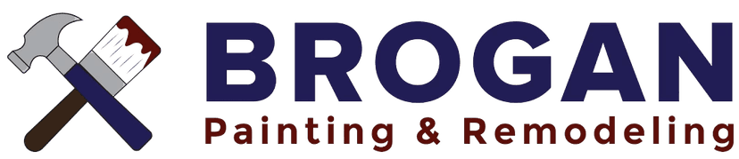 This is an image from Brogan Painting & Remodeling. The image shows the Brogan Painting & Remodeling logo with a hammer and paintbrush icon.