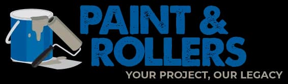 This is an image from Paint & Rollers, located in Ohio. The logo for Paint & Rollers features bold blue lettering with a paint bucket and roller graphic, representing professional residential and commercial painting services