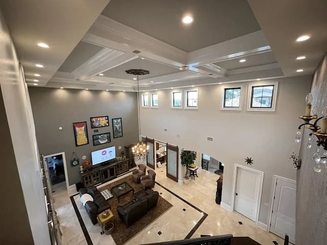 White Chooz Painters logo with blue background placeholder for paintig company logos