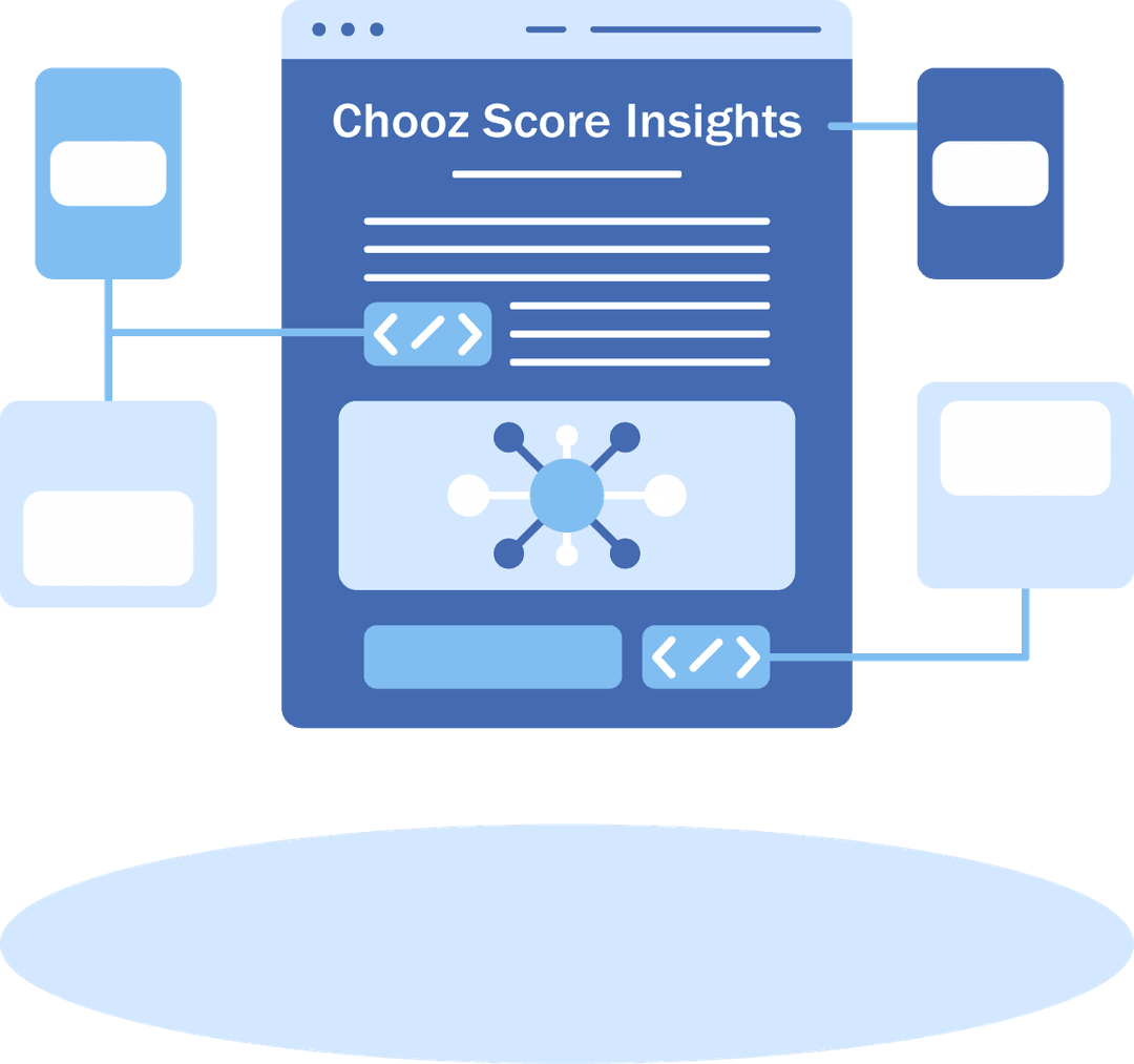 Illustration of business credibility and operations dashboard with website, checklist, calendar, video content, and customer messages
